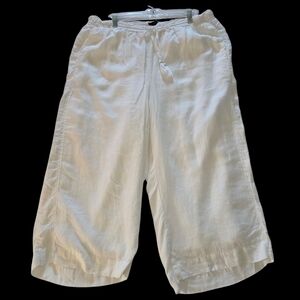 Woman's J. Crew Drawstring/Tassels Linen Pants Pockets Size XXL